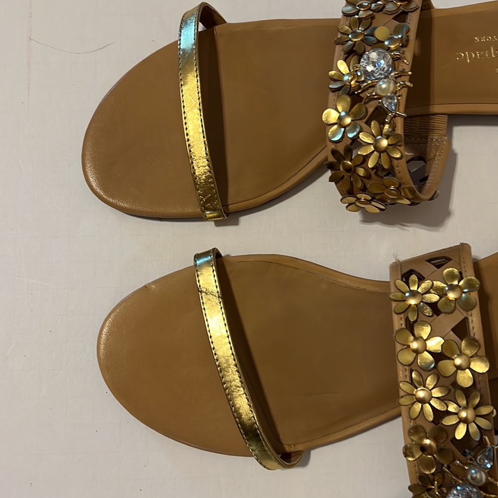 Kate Spade Flower Bug Embellished Leather Sandal 9.5M - Picture 5 of 11